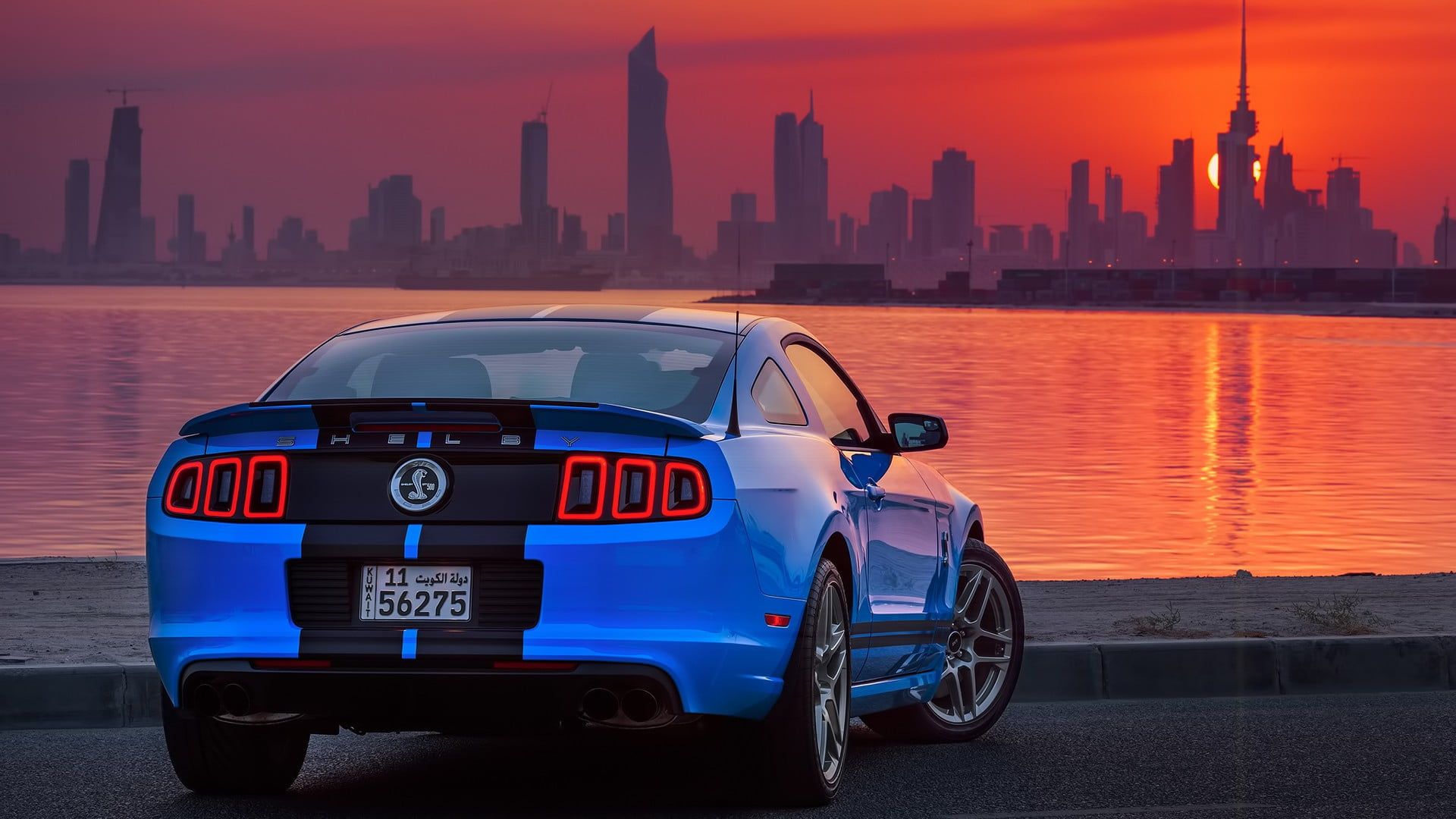 Blue coupe, Shelby GT Ford USA, car, Ford Mustang Shelby HD wallpaper