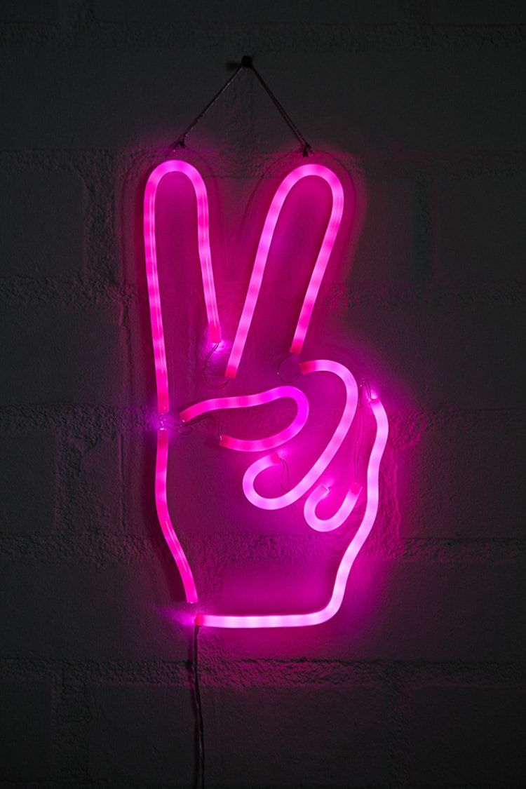 Peace Sign LED Light. Neon sign bedroom, Neon signs, Neon wallpaper