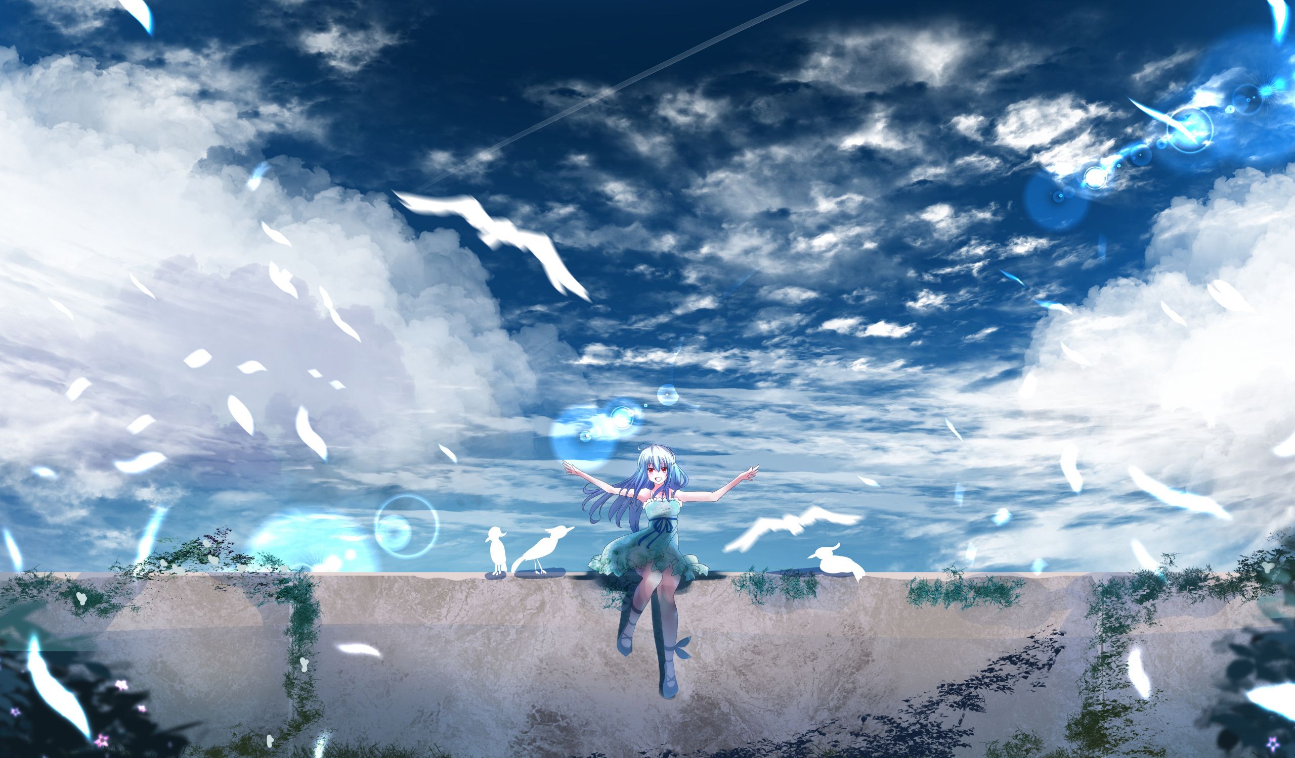 Download 2560x1600 wallpaper beautiful scenery, anime, outdoor