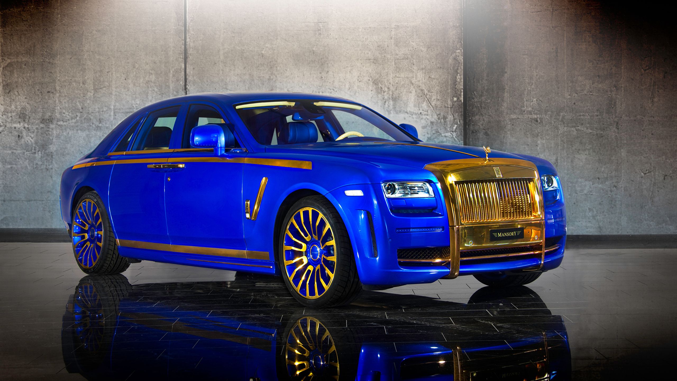 Wallpaper Rolls Royce Mansory Ghost Blue Cars 2560x1440
