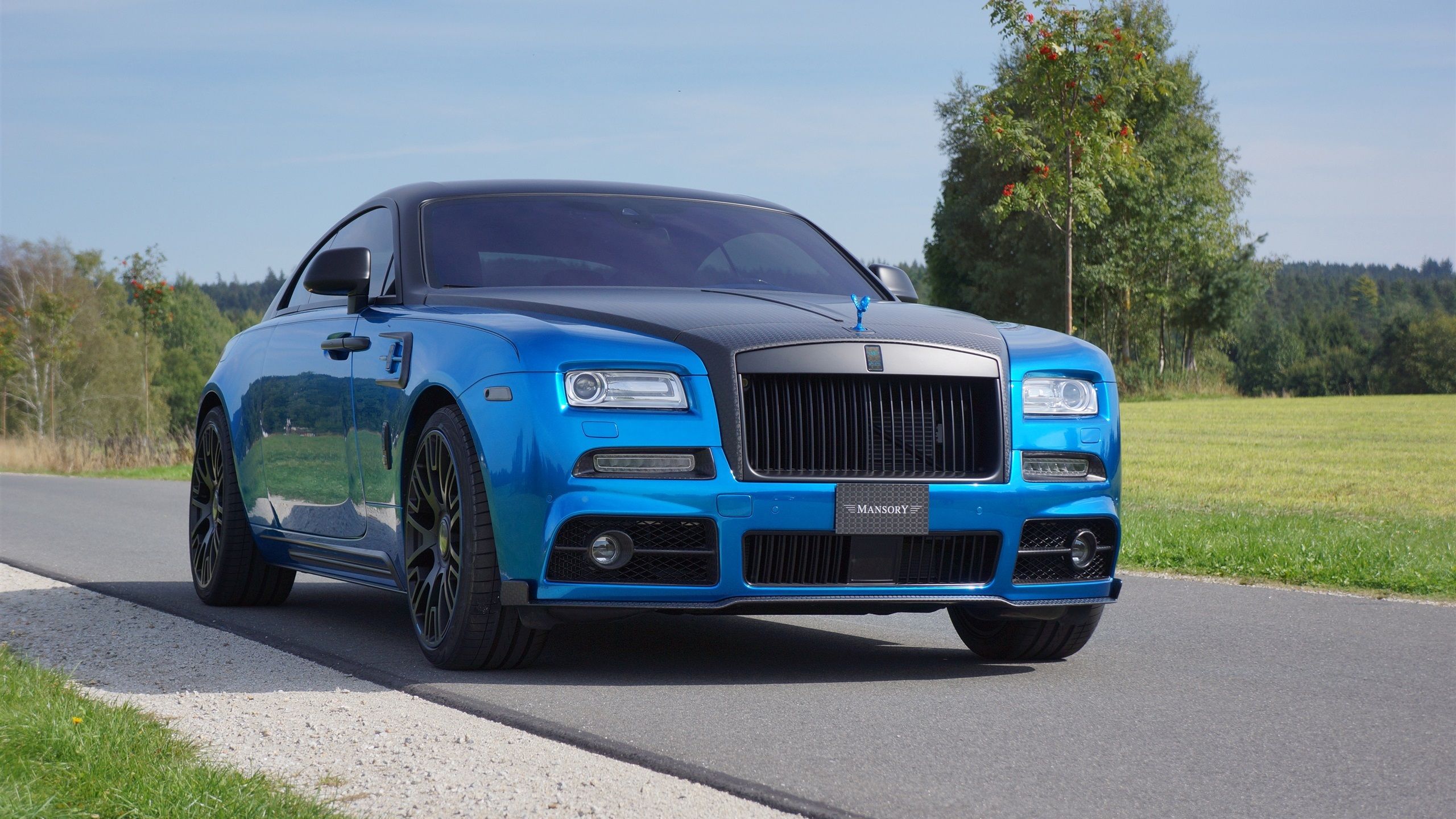 Mansory Rolls Royce Wraith Blue Luxury Car Front View