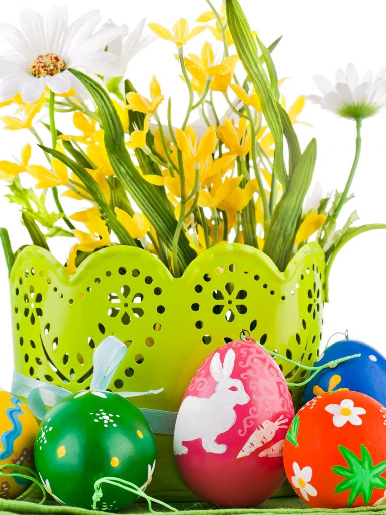 Free download Easter flowers and bonsai iphone 6 plus wallpaper