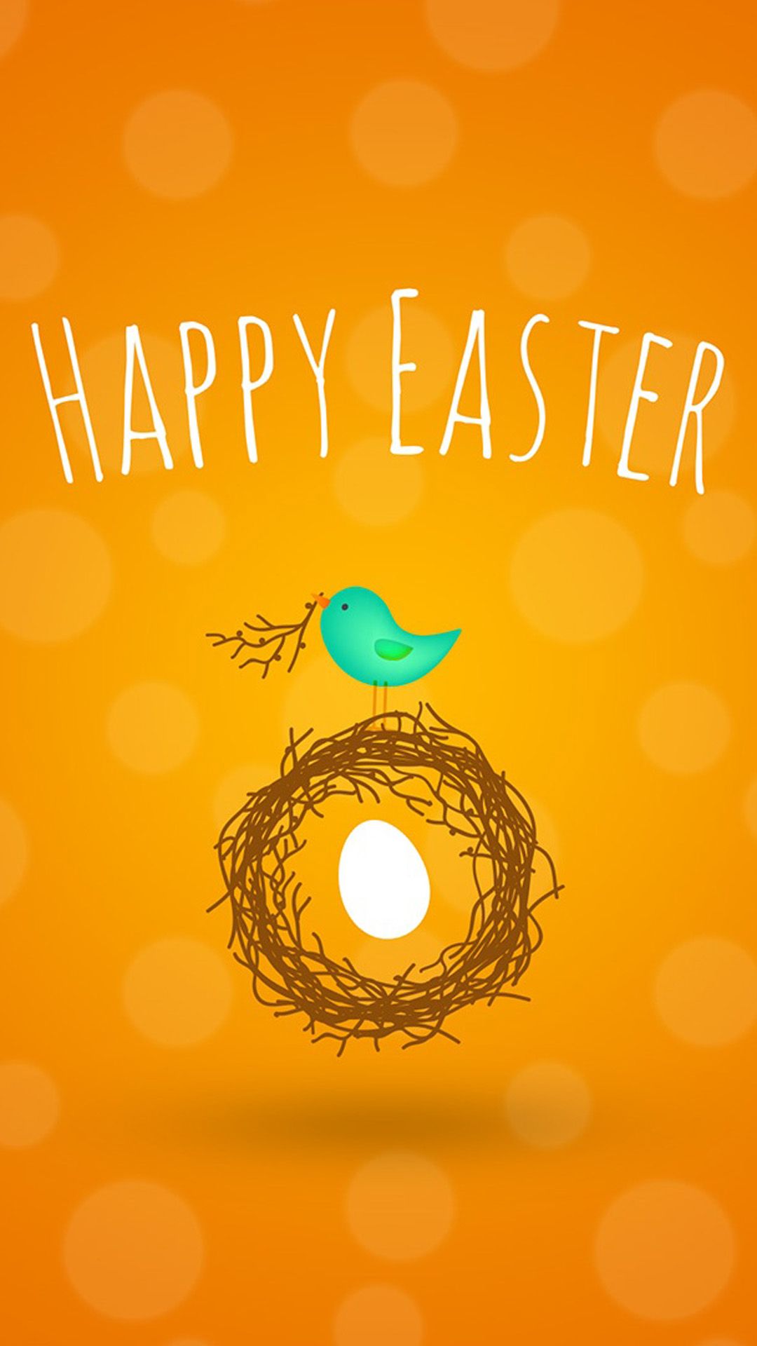 Happy Easter Blue And Orange, Download Wallpaper
