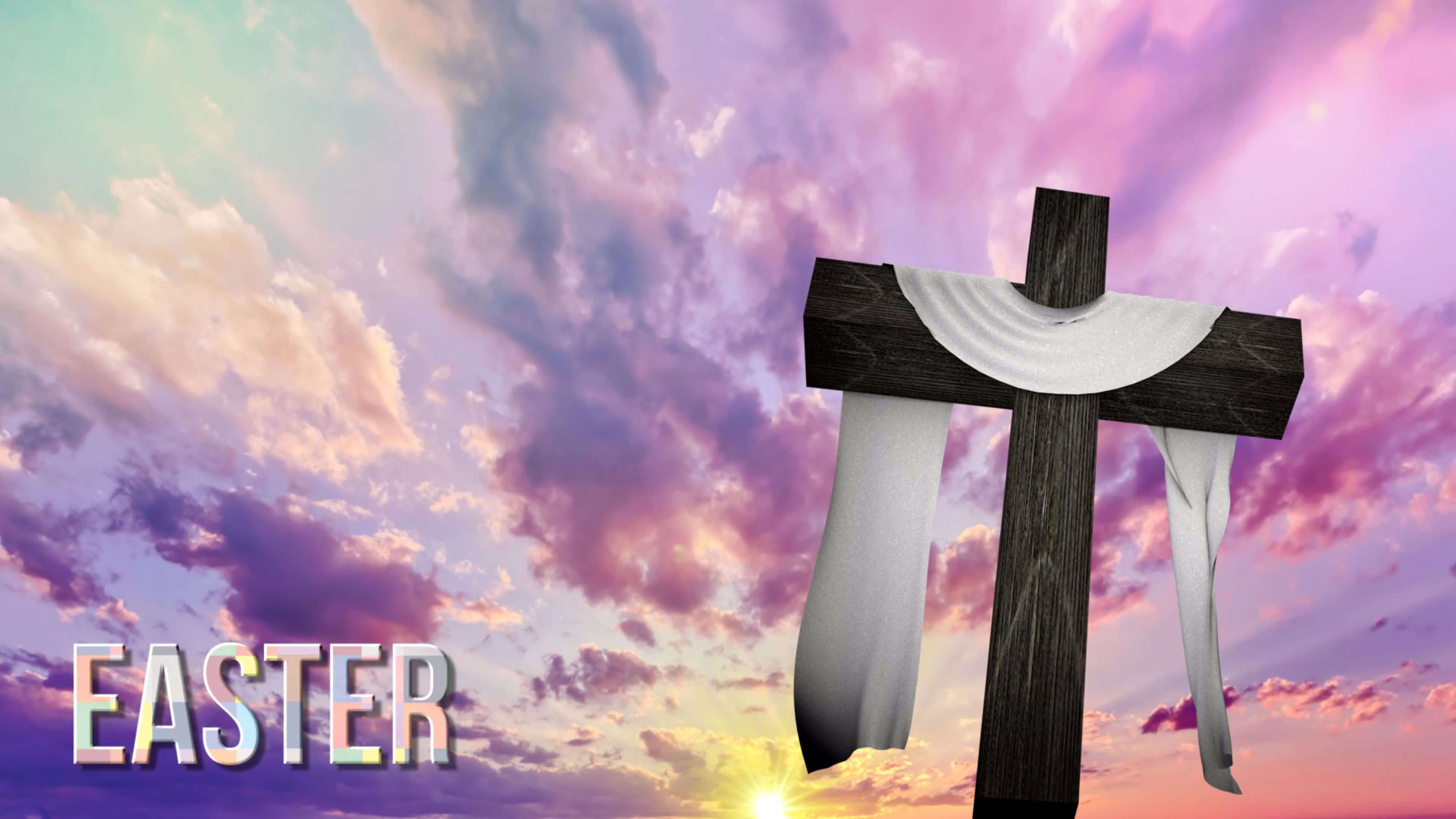 Happy Easter Cross Jesus 4k HD Wallpaper