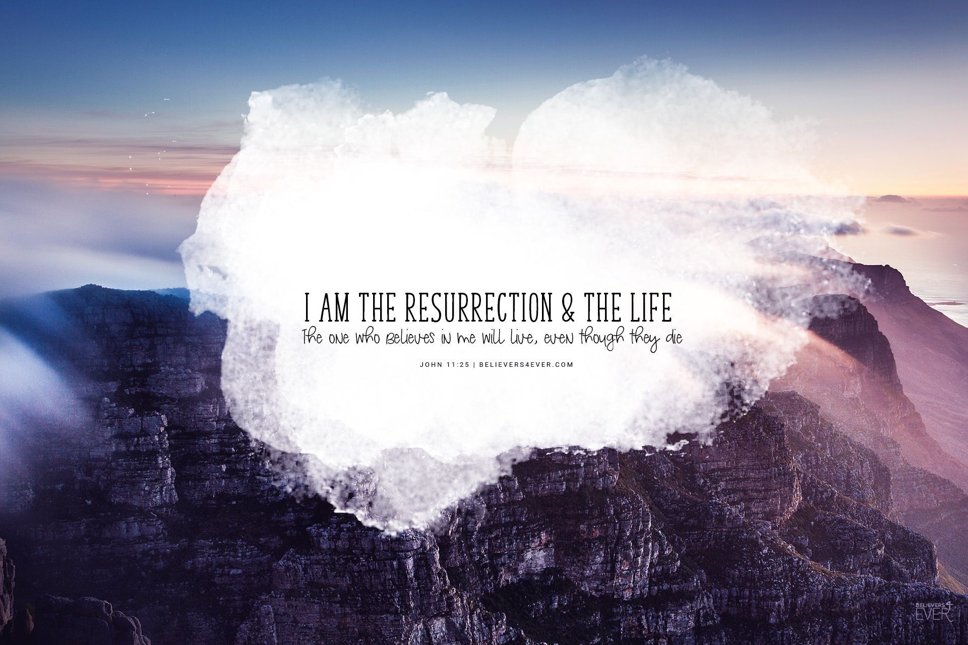 I am the resurrection and the life. Christian wallpaper