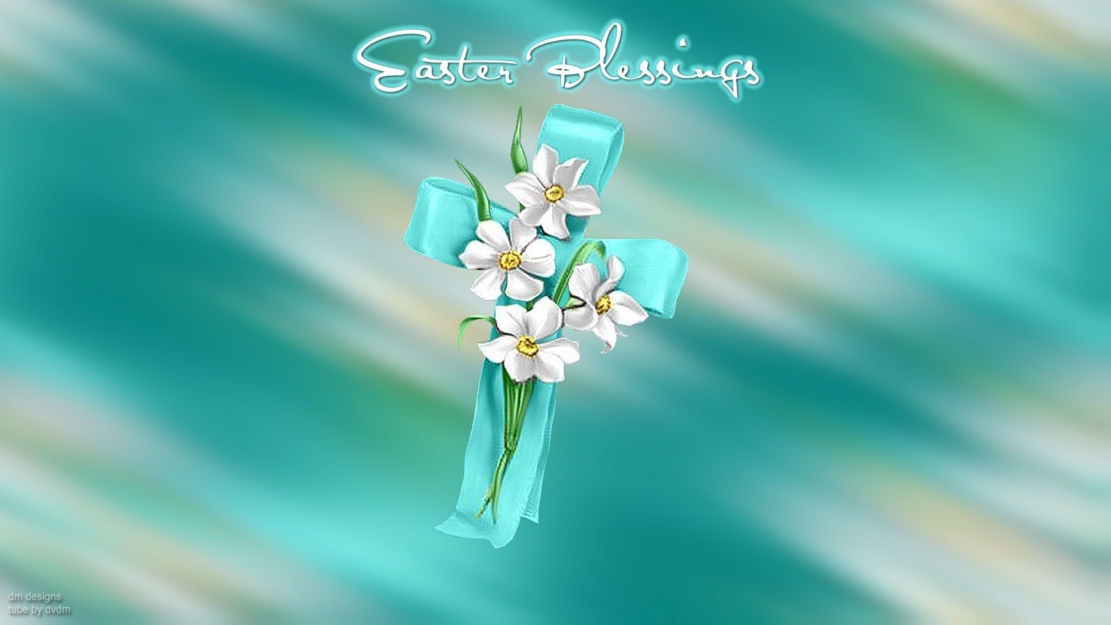 Ribbon Cross Easter Blessings. Facebook cover