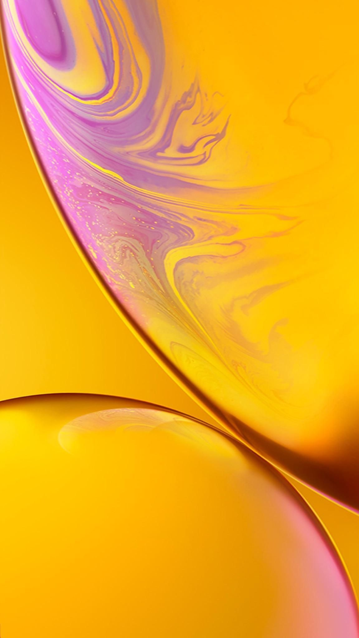 iPhone XR Yellow Wallpaper (notchless). Apple wallpaper iphone