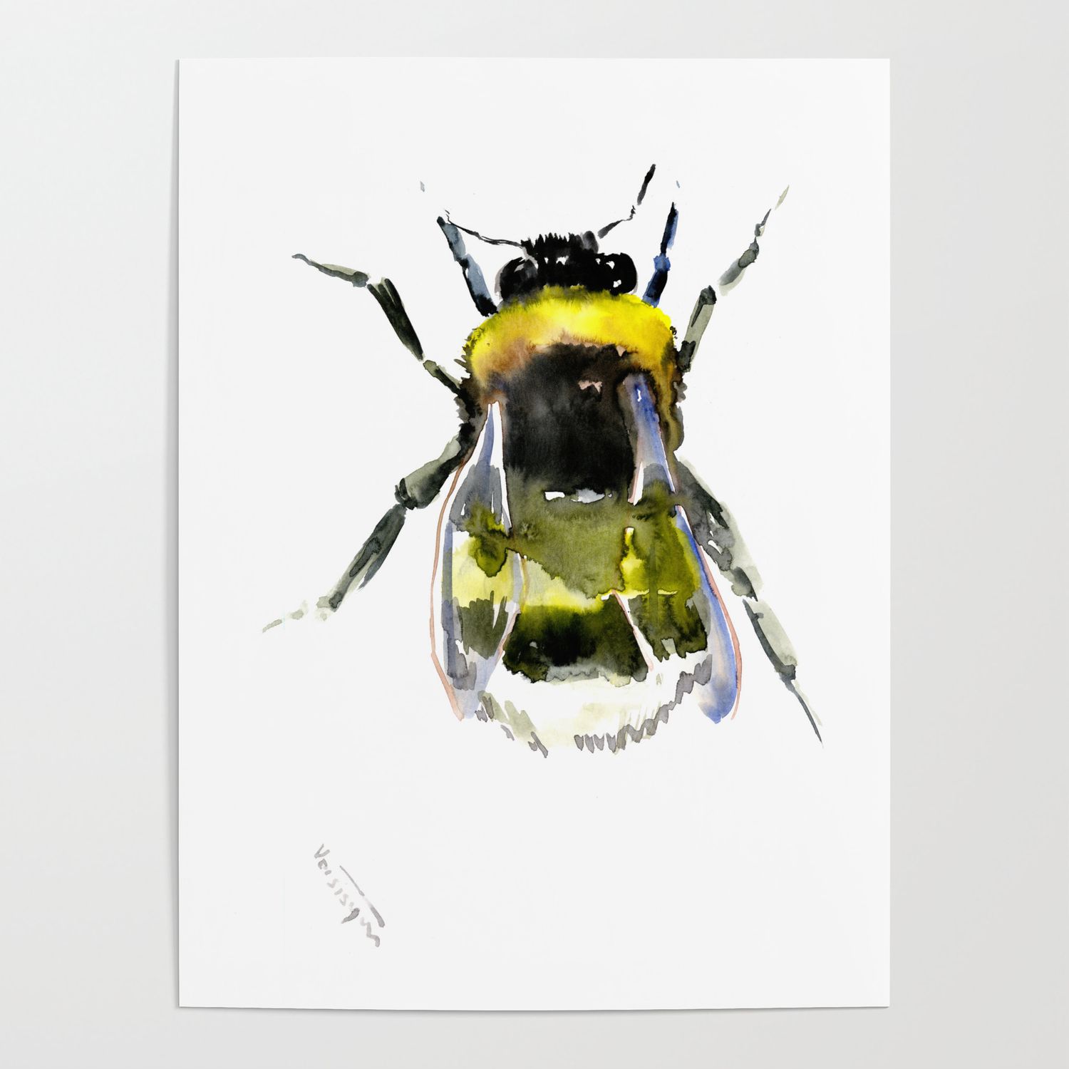 Bumblebee, bee artwork, bee design minimalist honey making design