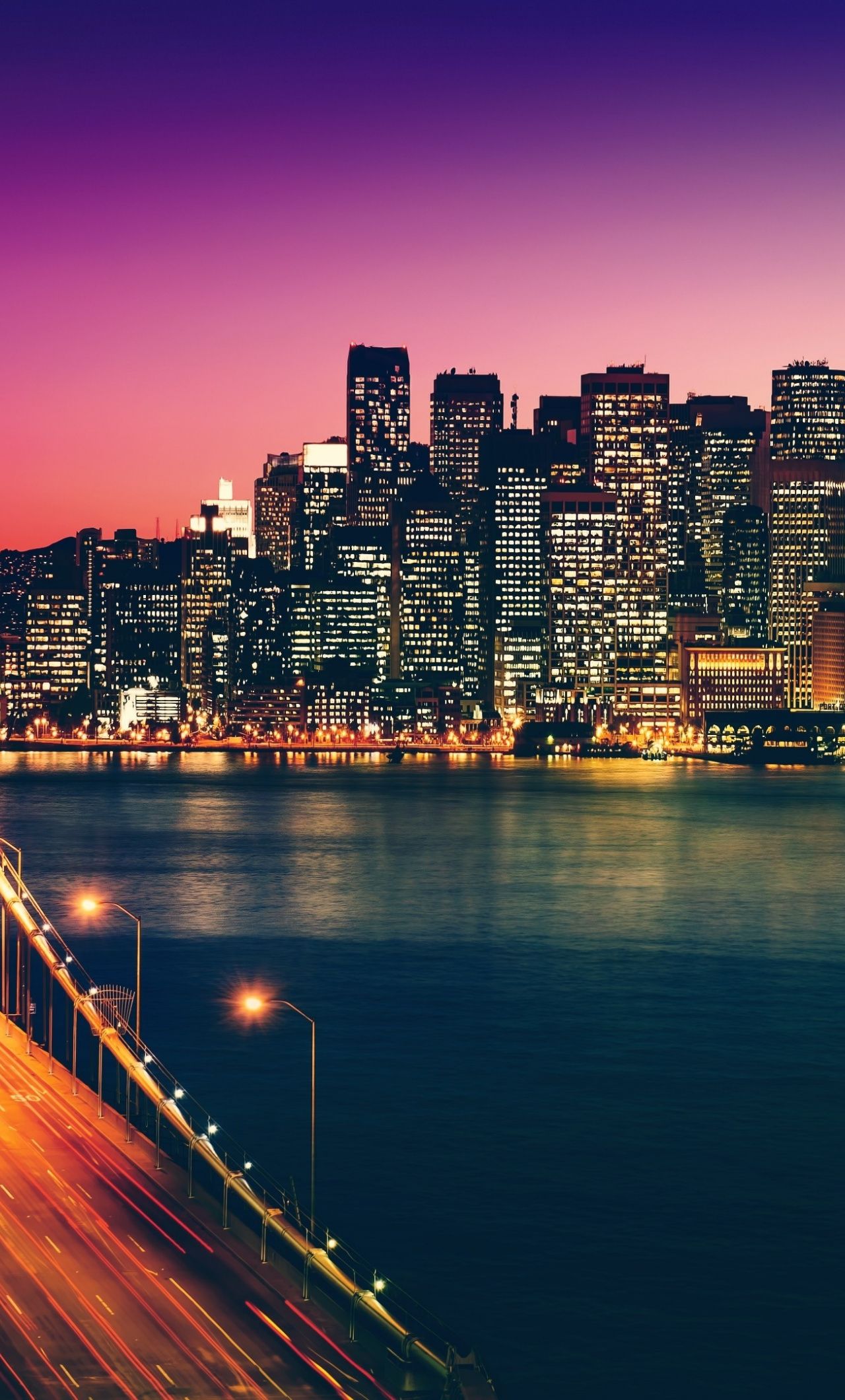 San Francisco, City, Buildings, Bridge, Night, Wallpaper