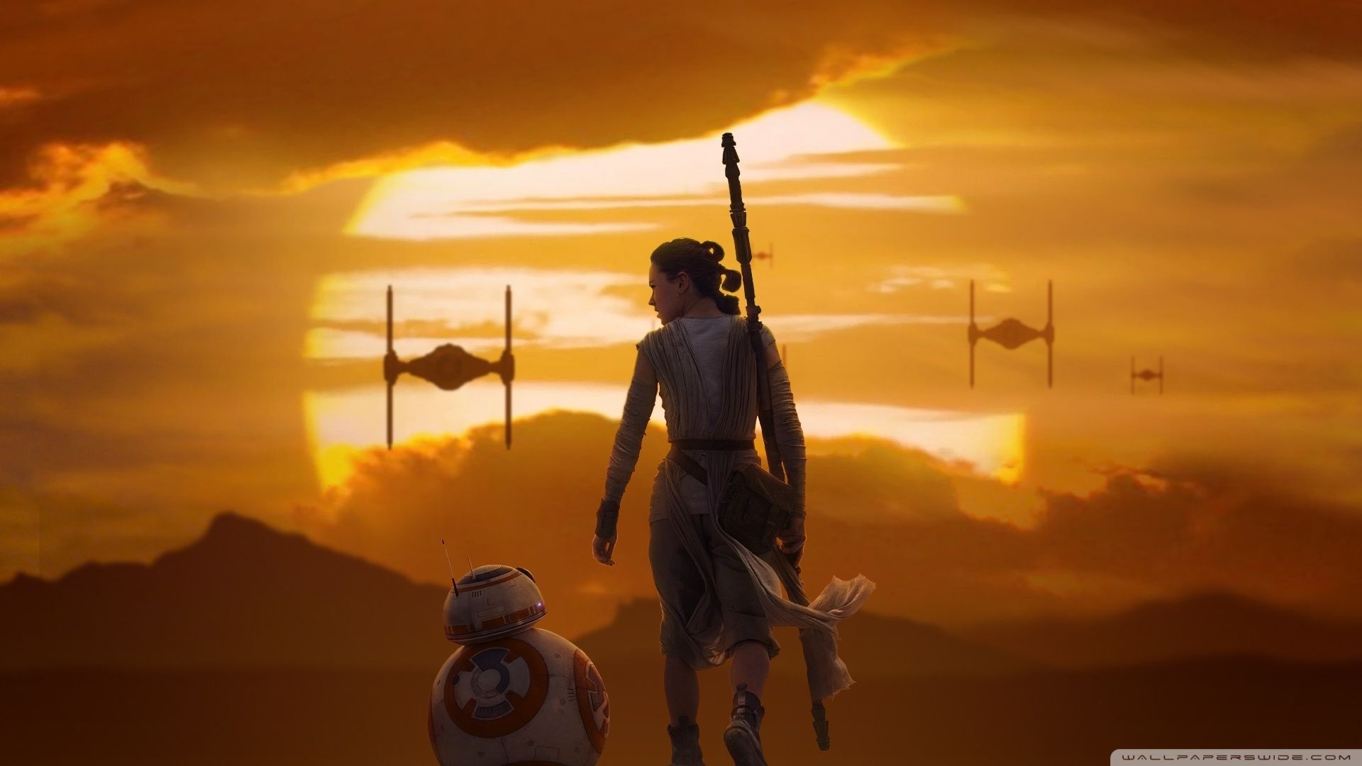 Rey BB 8 Star Wars The Force Awakens Ultra HD Desktop Background