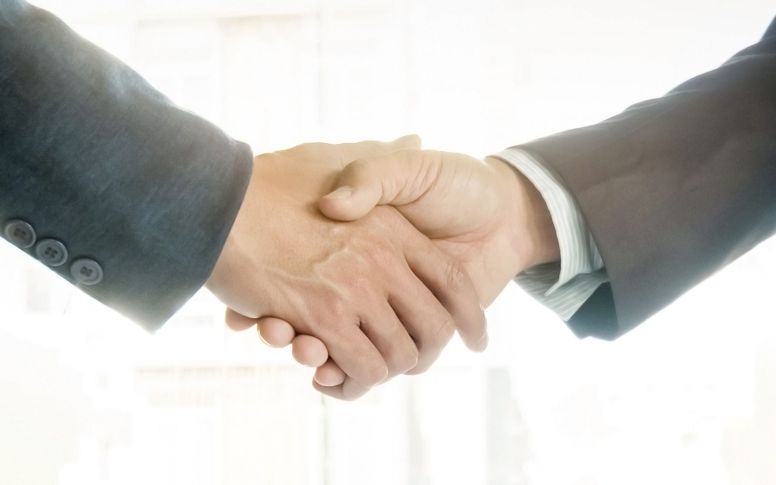 Download wallpaper handshake, two businessmen, business concepts