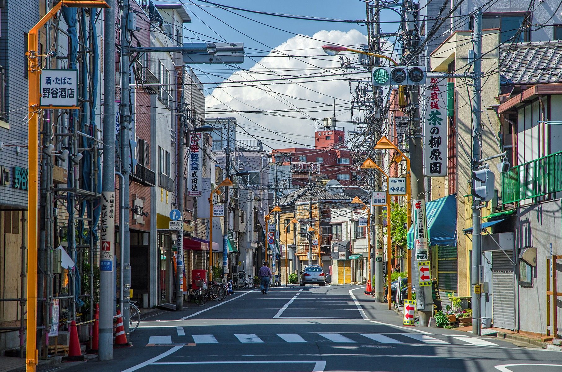 outdoors, Street, Urban, City, Japan, Tokyo, Building, Signs, Sky