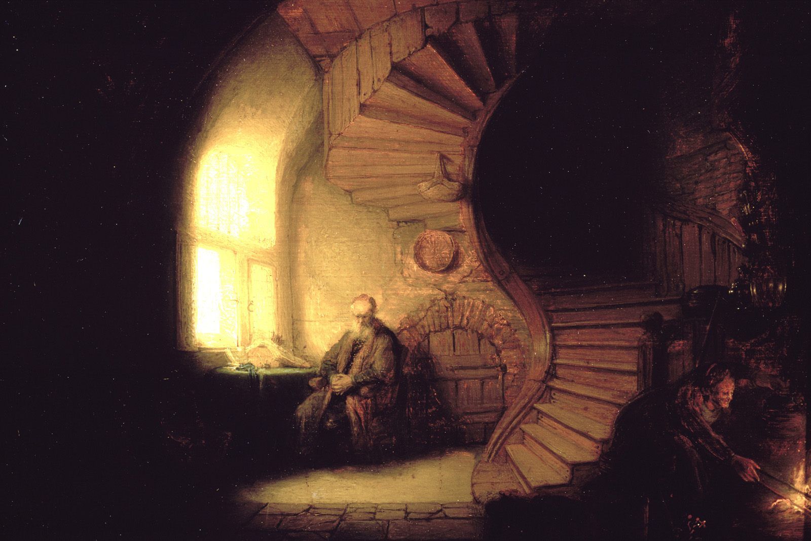 philosopher in meditation, rembrandt, «Fantasy art series «Fantasy