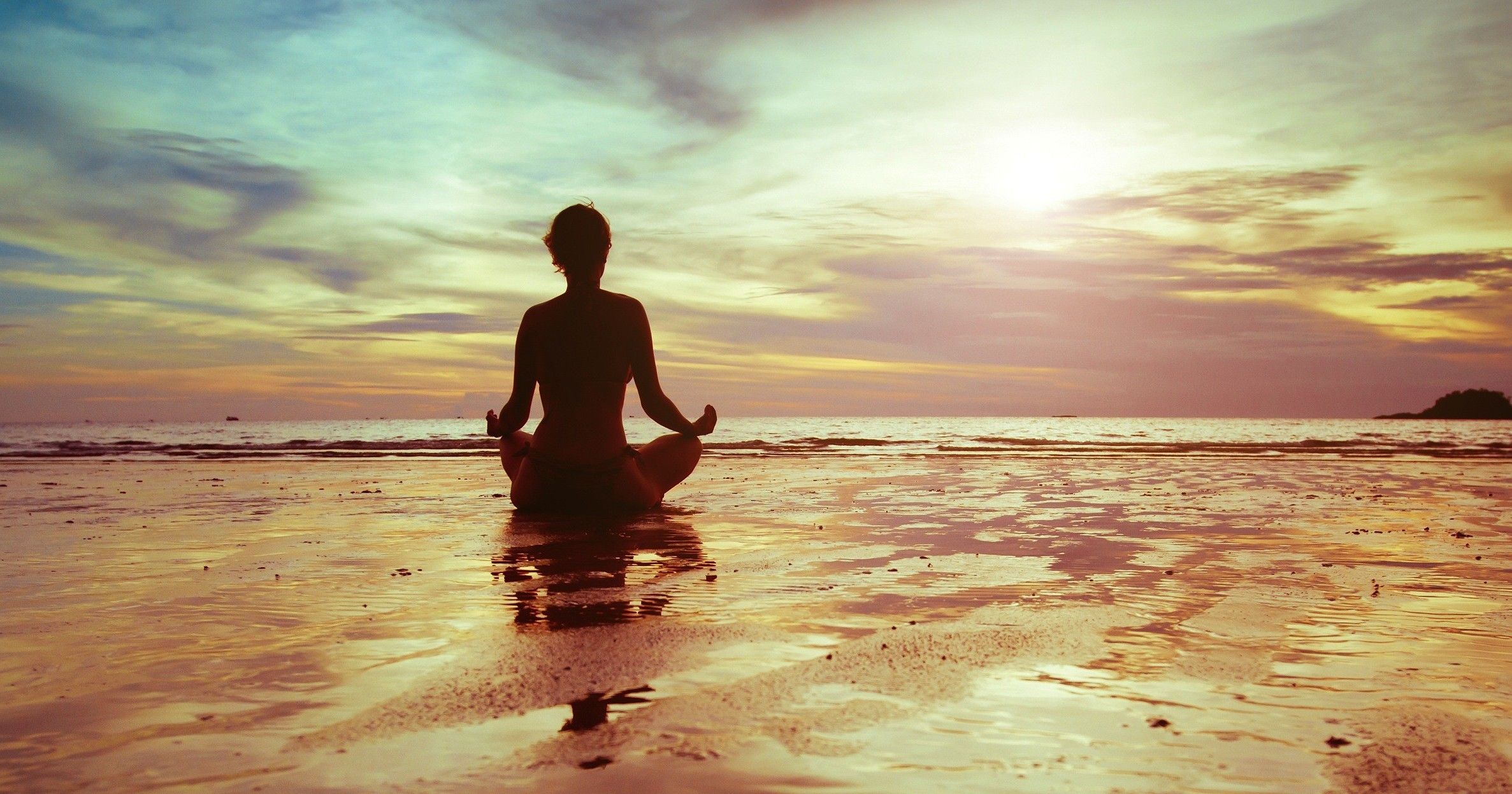 women, Meditation, Beach, Water, Sunlight Wallpaper HD / Desktop