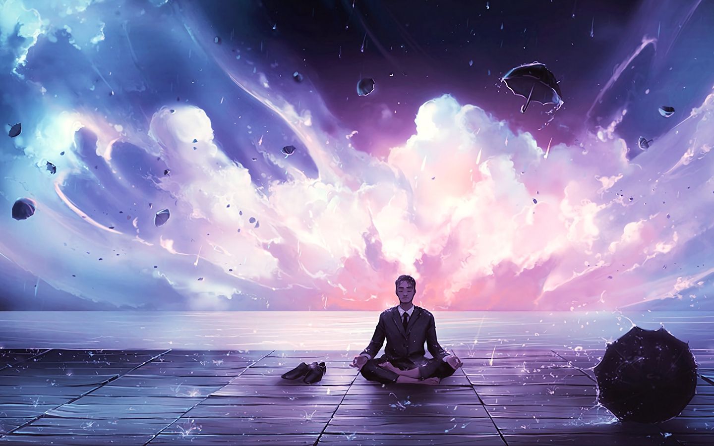 Download wallpaper 1440x900 meditation, calmness, harmony, art