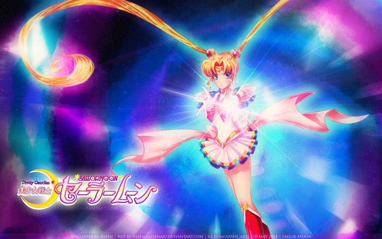 Desktop Wallpaper Sailor Moon Skirt Blonde girl Moon Gorgeous