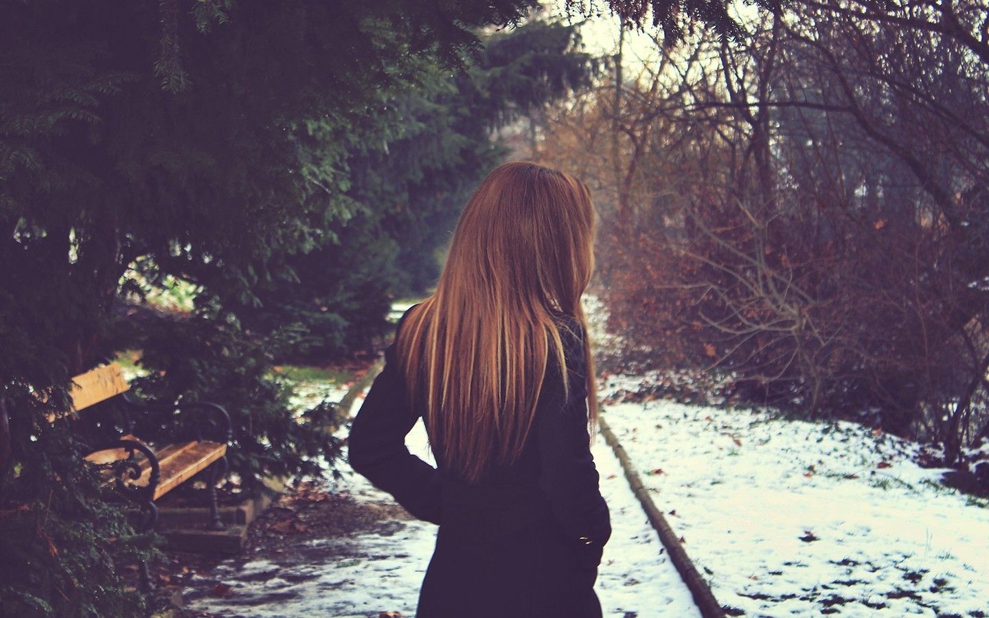 women, Alone, Women Outdoors, Snow Wallpaper HD / Desktop