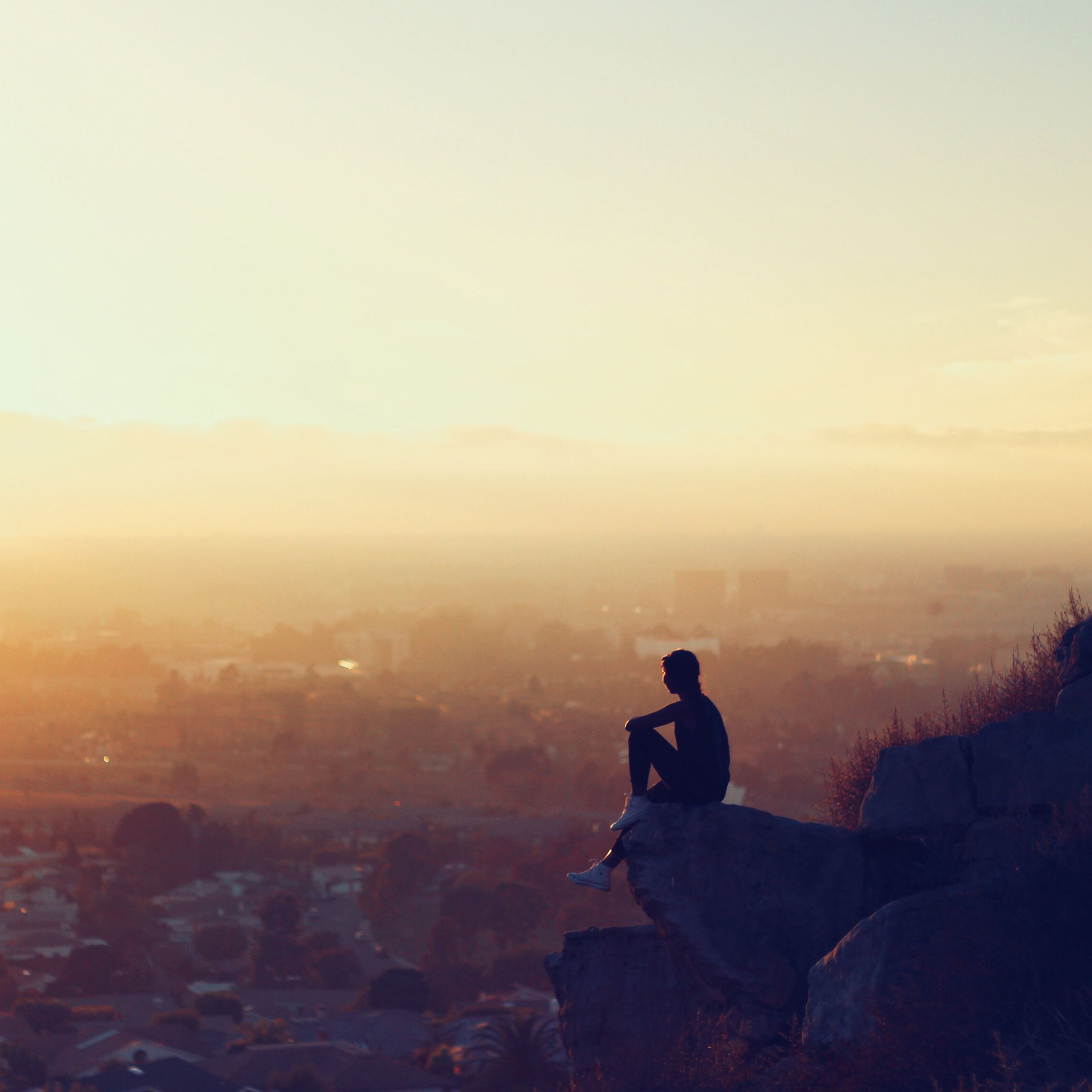 Morning Mountain Girl Alone After Running Wallpaper