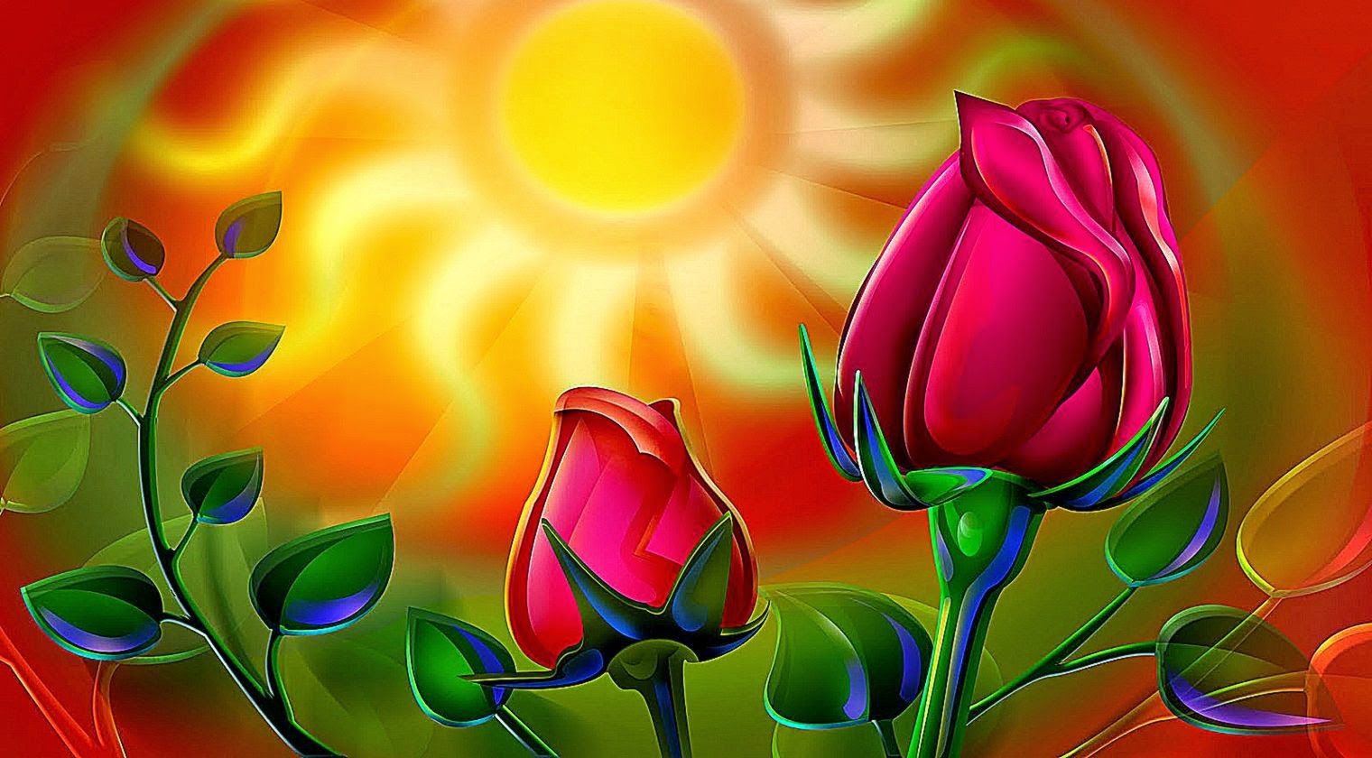 3D Rose Flower Wallpaper. Wallpaper Background Gallery