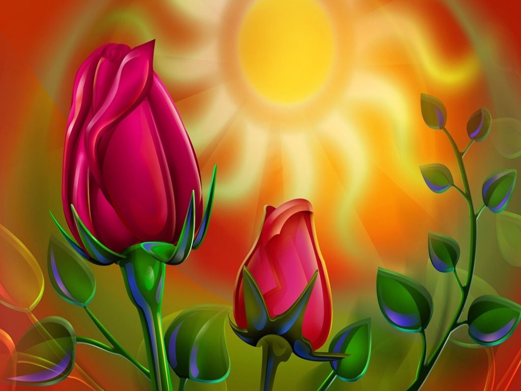 Free download 3D Rose Wallpaper Desktop Background [1024x768]