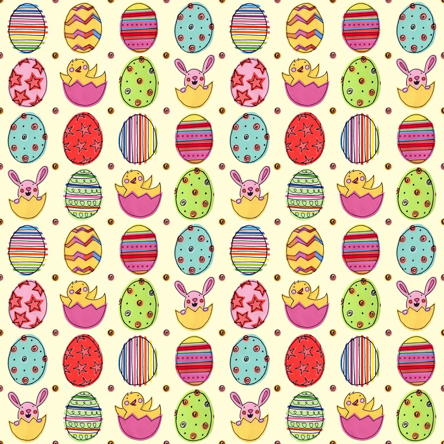 Bird Meets Worm: Happy Easter Eggs Repeat Pattern. Easter wallpaper, Easter chicks, Easter art