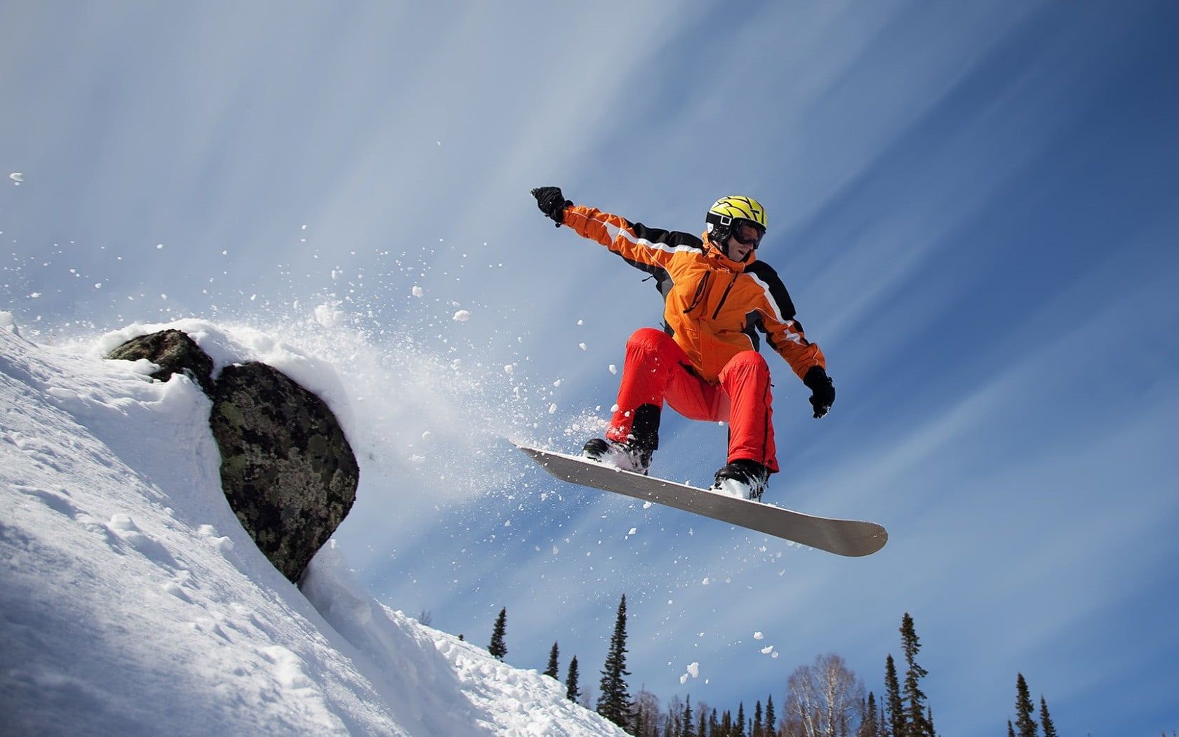 Men's orange windbreaker jacket and pants, sports, snowboarding HD