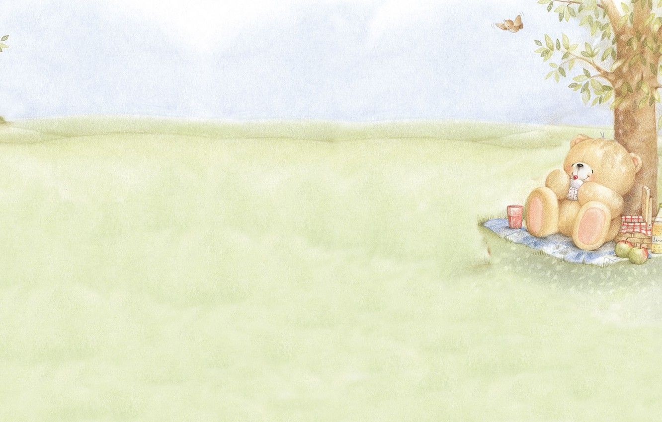 Wallpaper summer, nature, mood, art, bear, picnic, children's