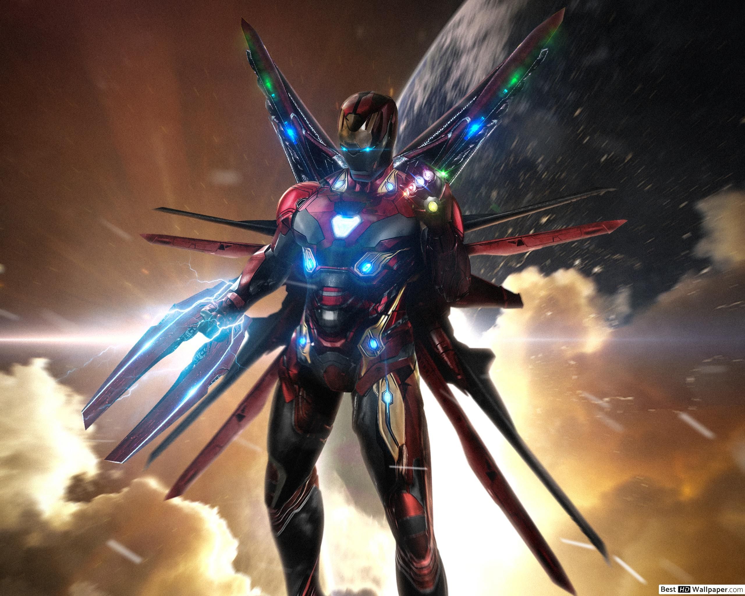 Avengers: Endgame Ironman with infinity gauntlet HD