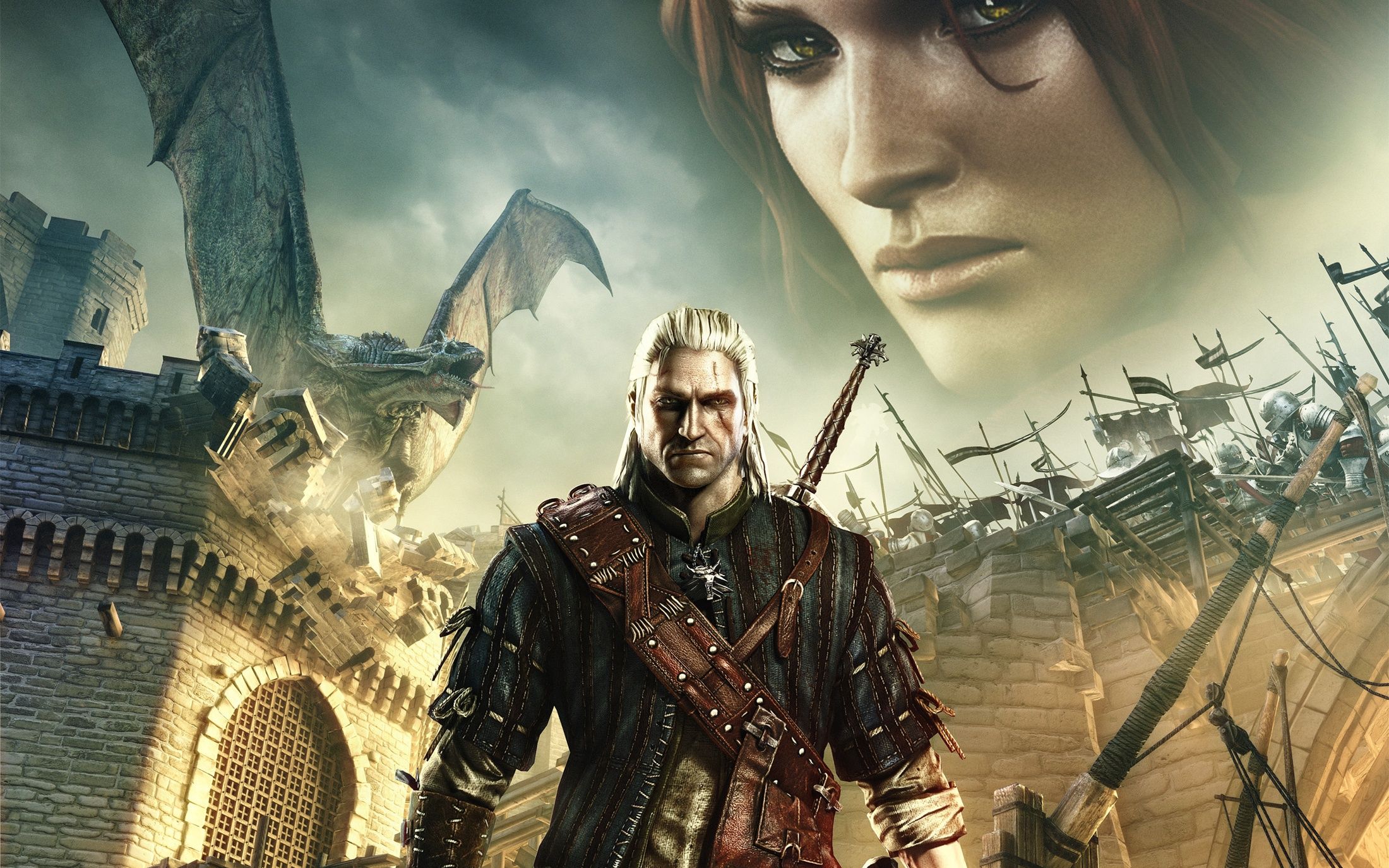 Download 1920x1080 HD Wallpaper the witcher geralt triss merigold