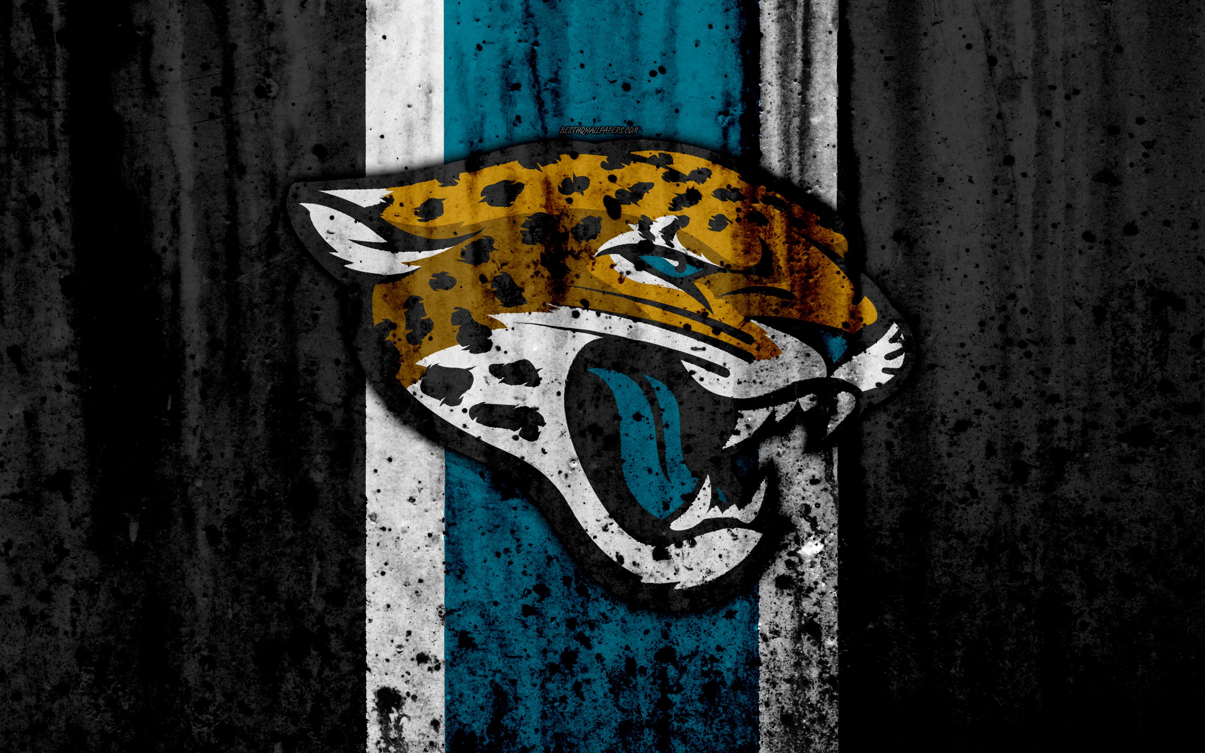 Download wallpaper Jacksonville Jaguars, 4k, NFL, grunge, stone
