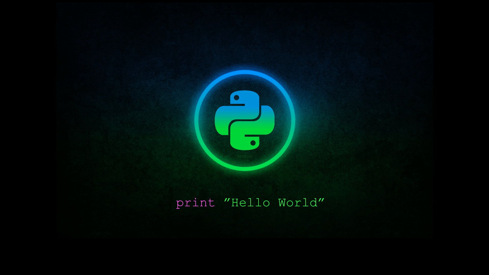 Print Hello World logo, Python (programming), blue, green HD