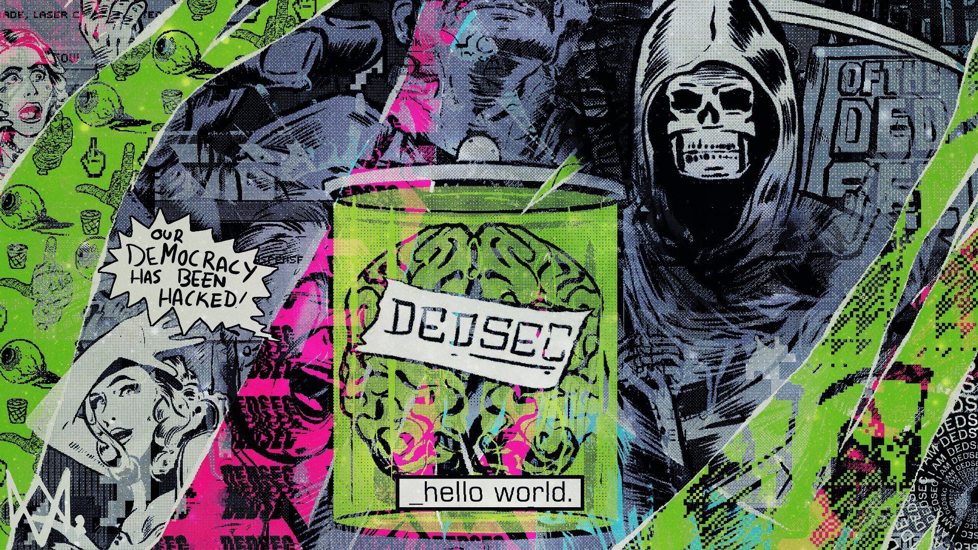 DEDSEC, Watch Dogs, Hacking, Democracy, Hello World, Watch Dogs 2 HD Wallpaper / Desktop and Mobile Image & Photo