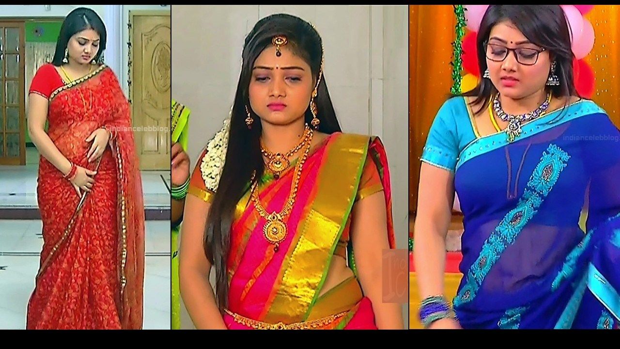 Priyanka Nalkar saree navel show tamil tv HD caps Roja