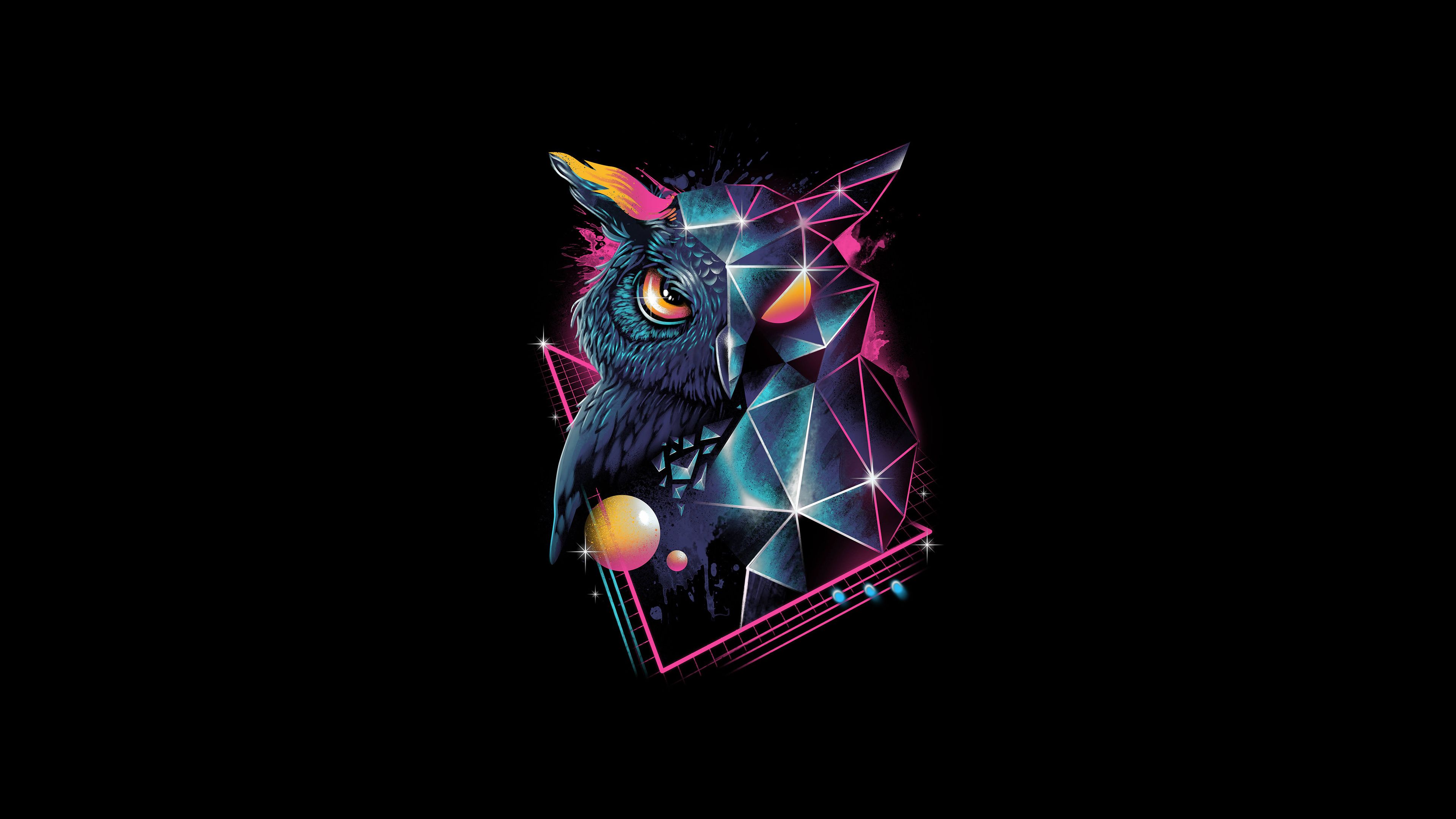 Owl 80s Design 4k, HD Artist, 4k Wallpaper, Image, Background, Photo and Picture