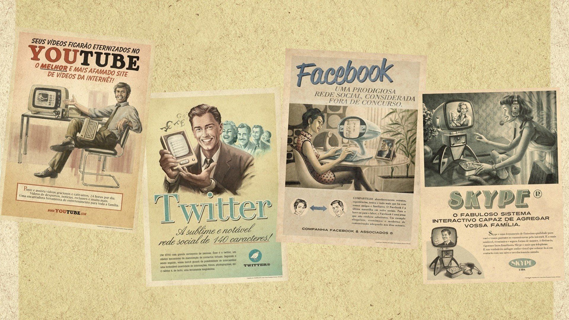 Retro Style Social Advertisement Wallpaper HD / Desktop