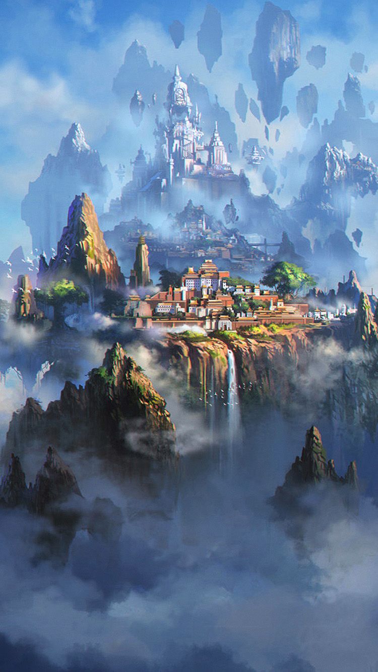 Cloud Town Fantasy Anime Liang Xing Illustration Art Wallpaper
