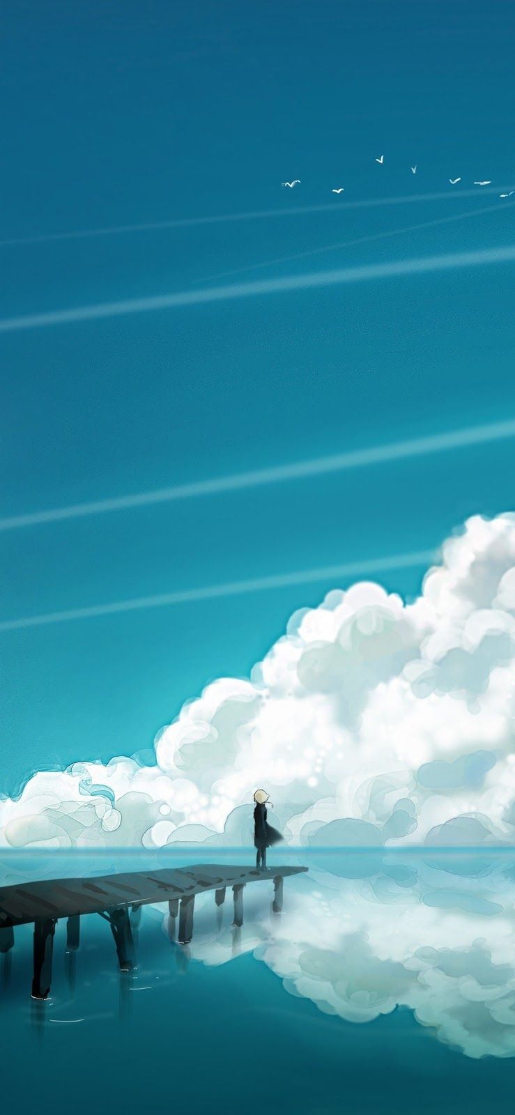 Cloudy Sky (iPhone X). Anime scenery wallpaper, Scenery wallpaper