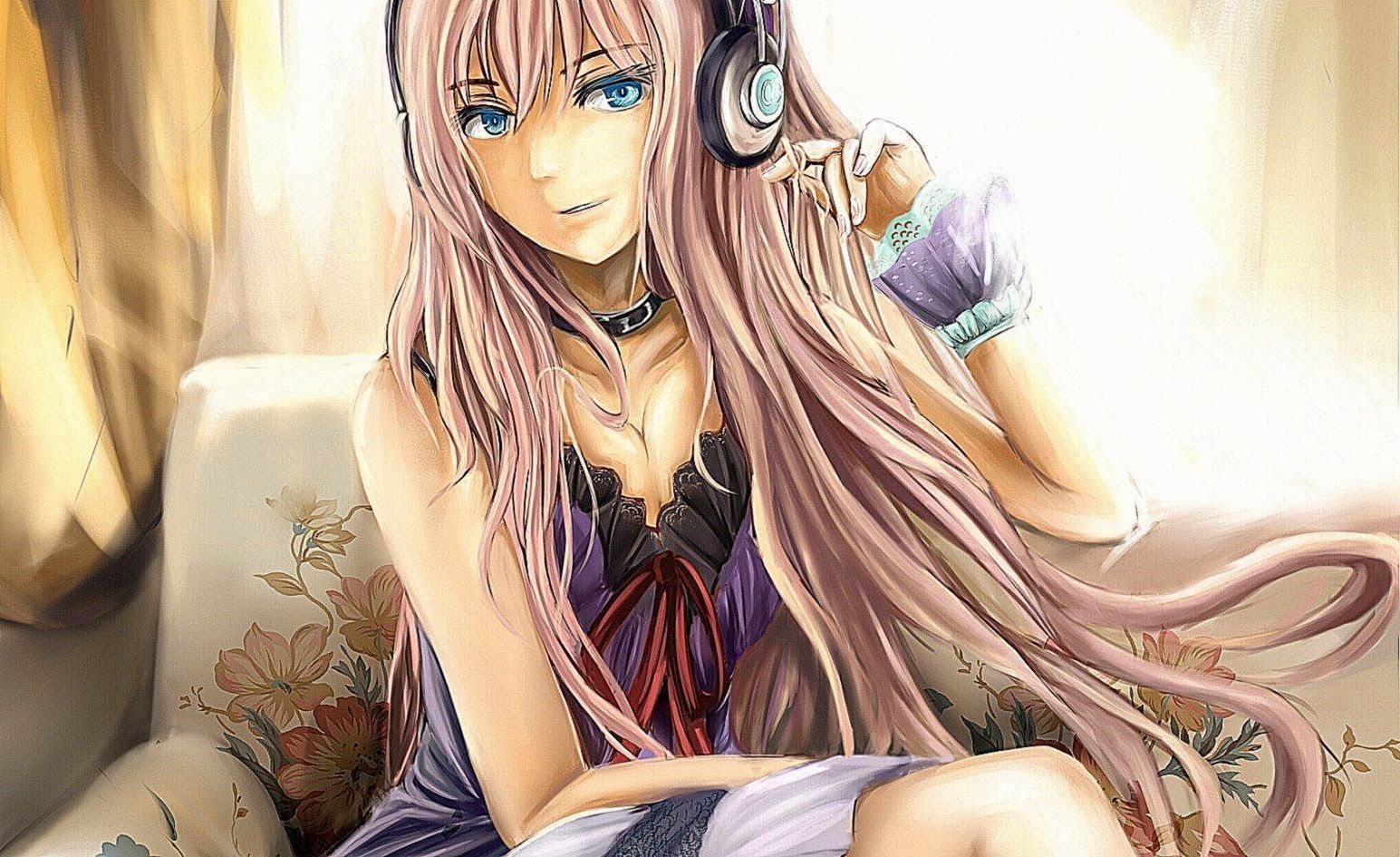Blue Anime Girl Music Wallpaper HD. Background Wallpaper Gallery