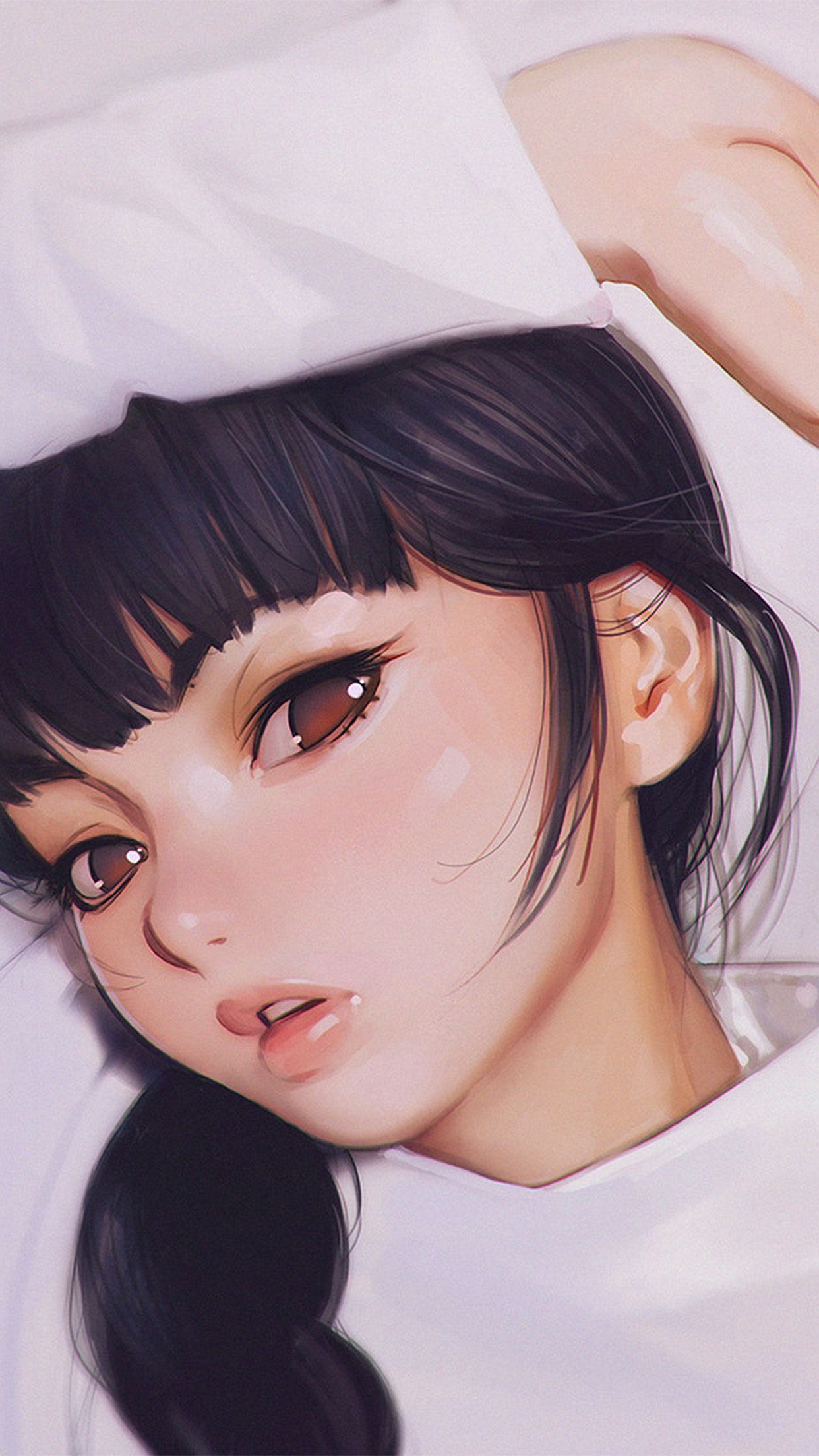 Ilya Kuvshinov Anime Girl Shy Cute Illustration Art Android wallpaper HD wallpaper