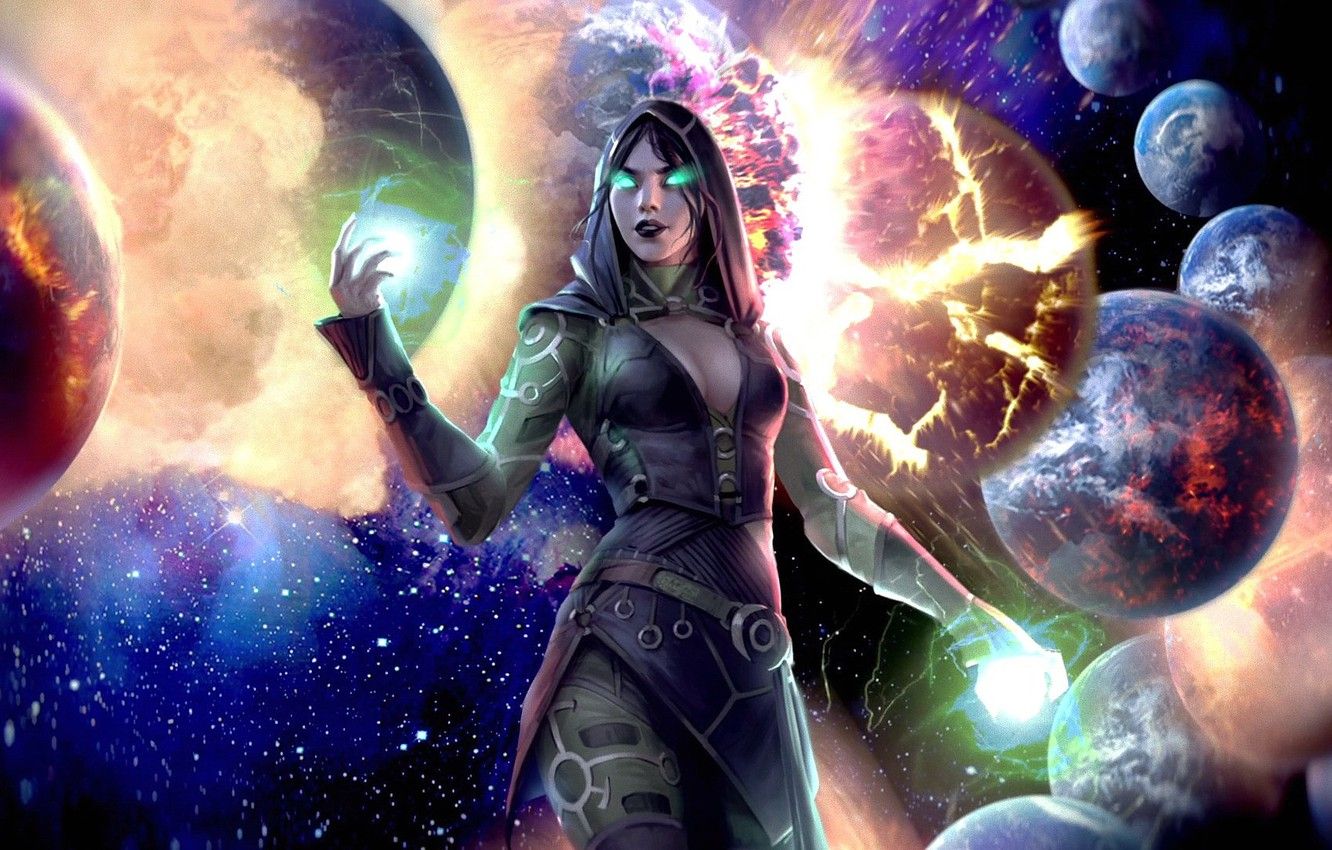 Wallpaper space, magic, planet, magic, worlds, the enchantress, DC