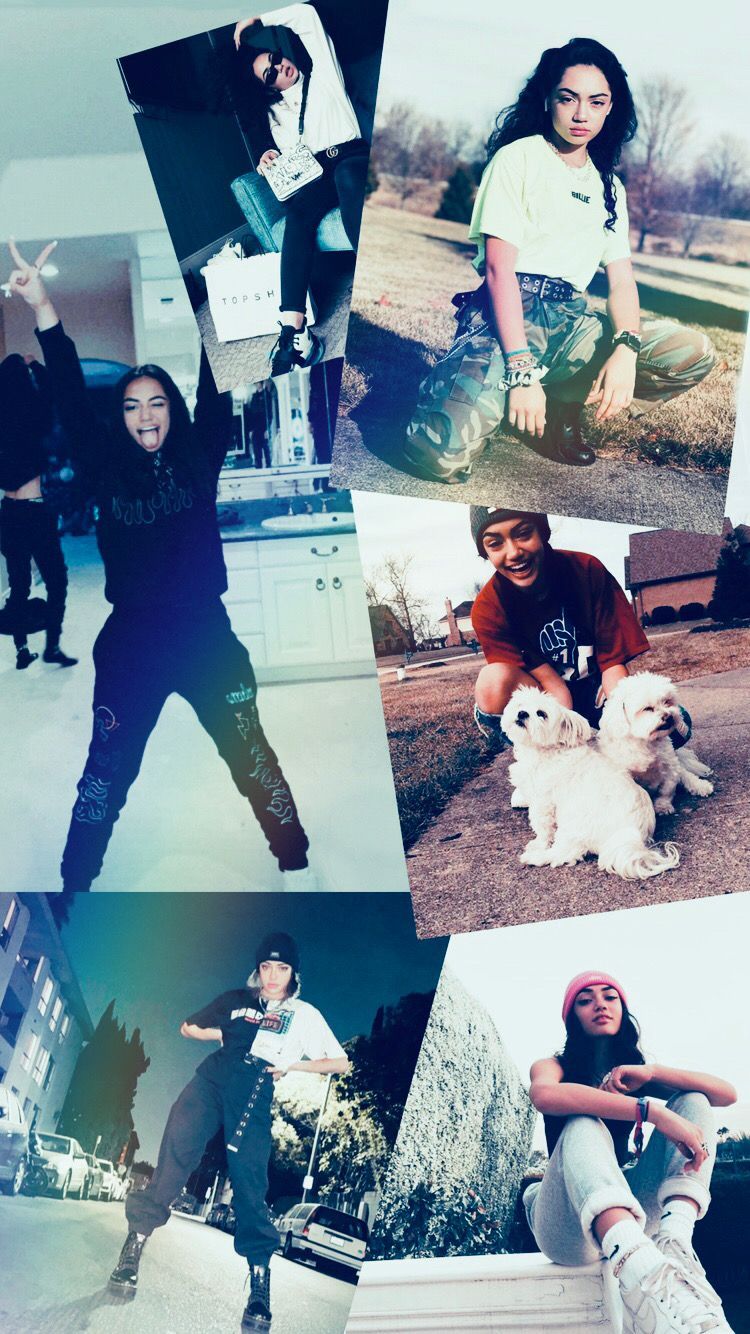 This is an aesthetic (collage) wallpaper of Avani Gregg (famous