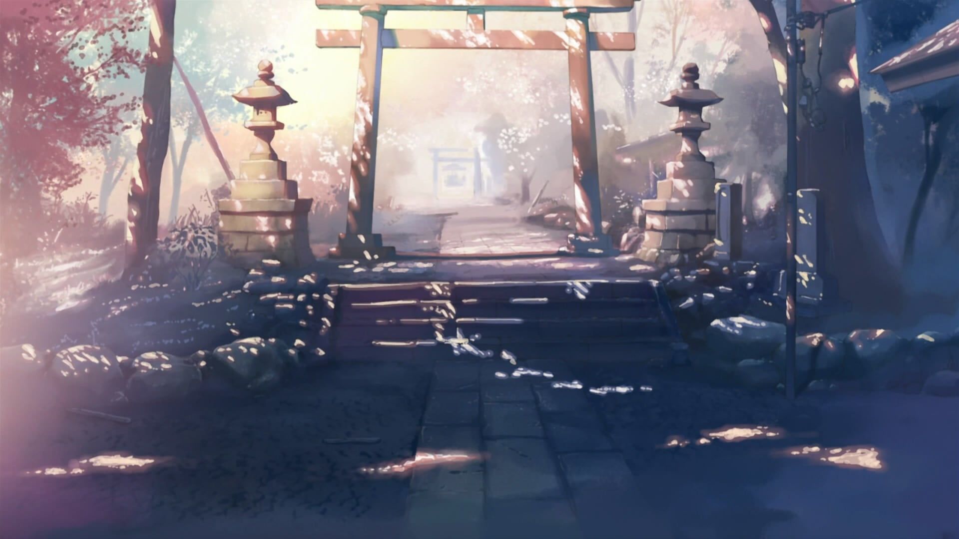 Brown wooden gate photo, torii, 5 Centimeters Per Second, anime HD