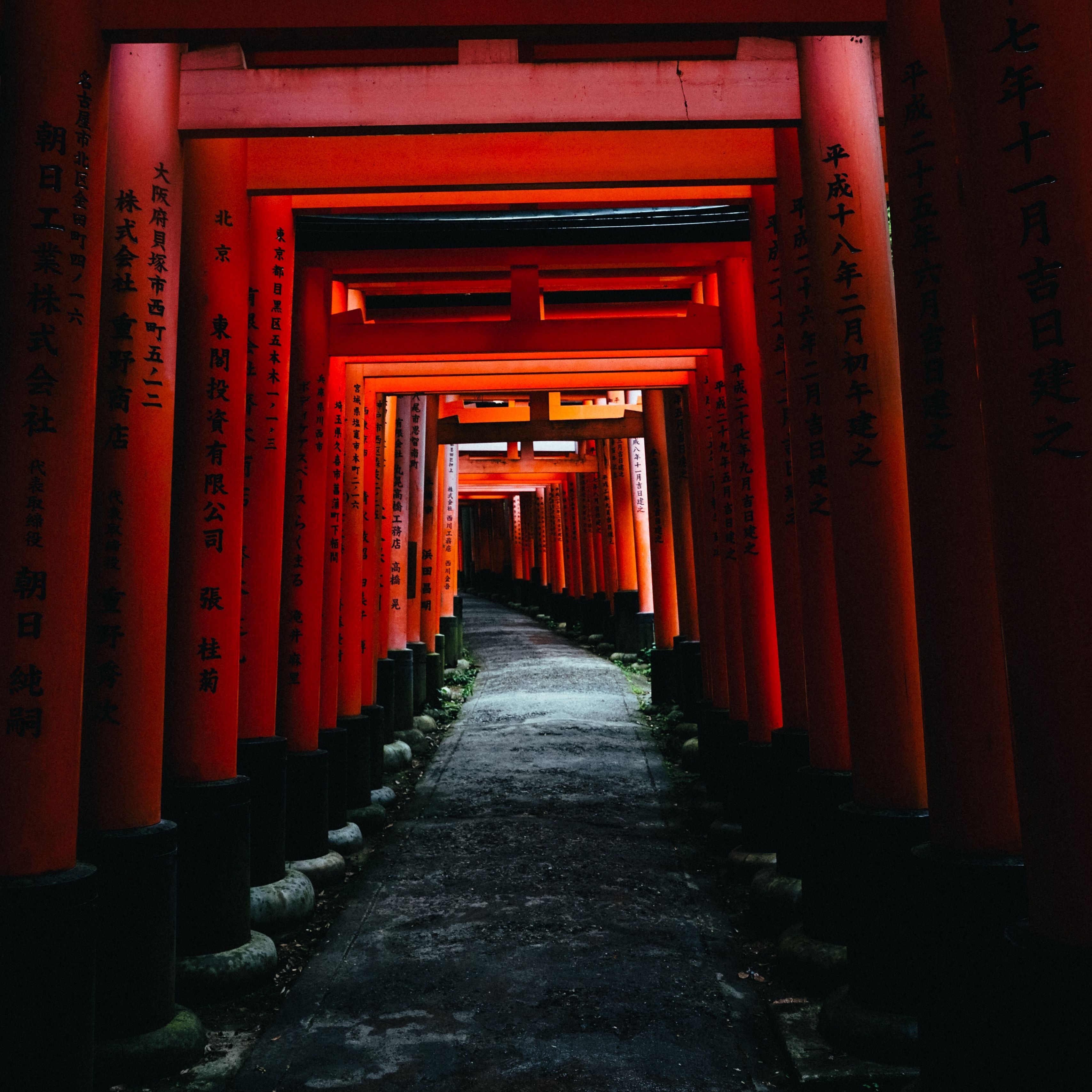 Download wallpaper 3415x3415 gate, torii, architecture, red ipad