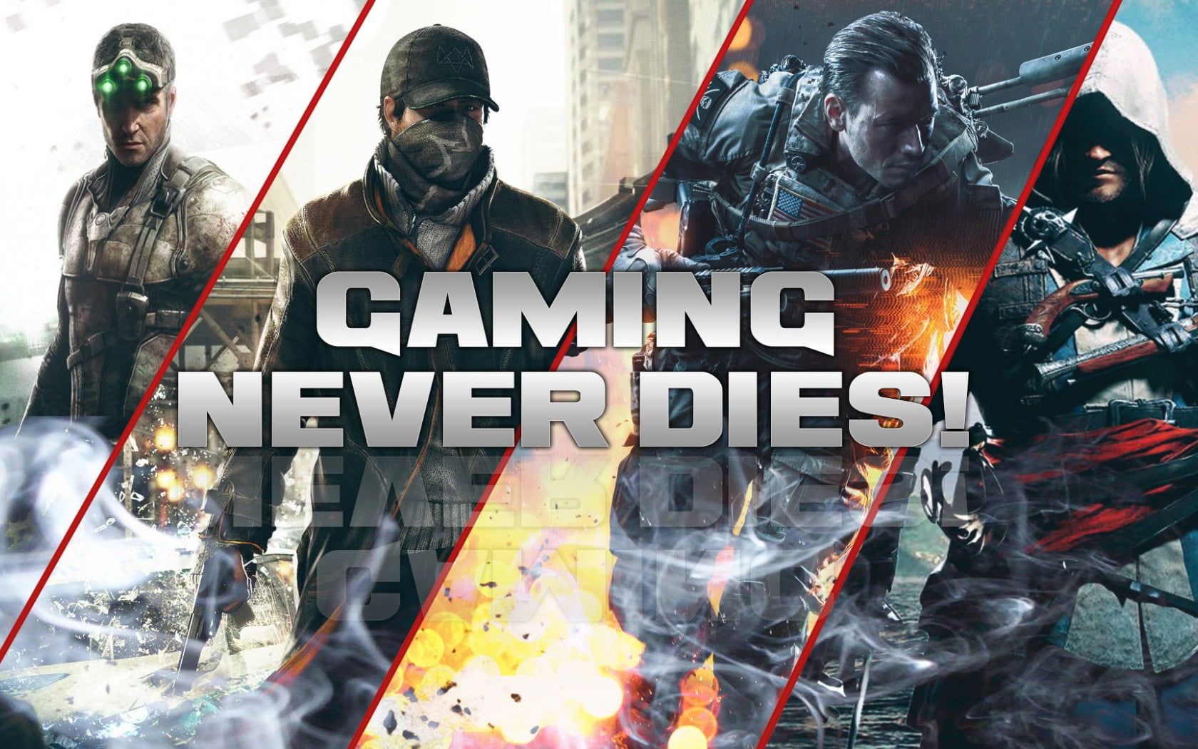 Gaming Never Dies! graphic poster HD wallpaper