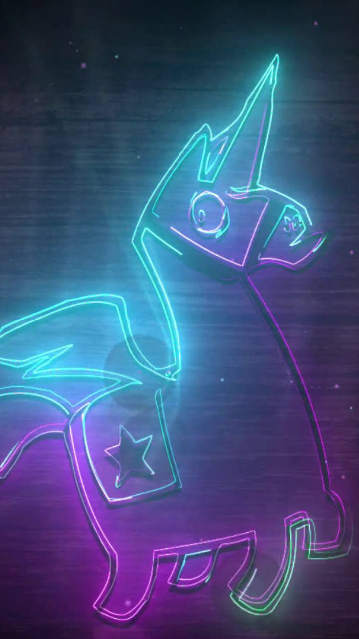 Neon llama wallpaper