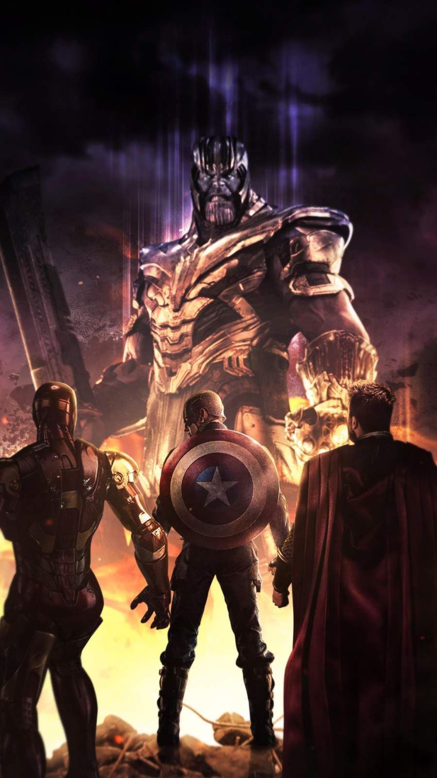 Thor Captain America Iron Man Vs Thanos IPhone Wallpaper in 2020