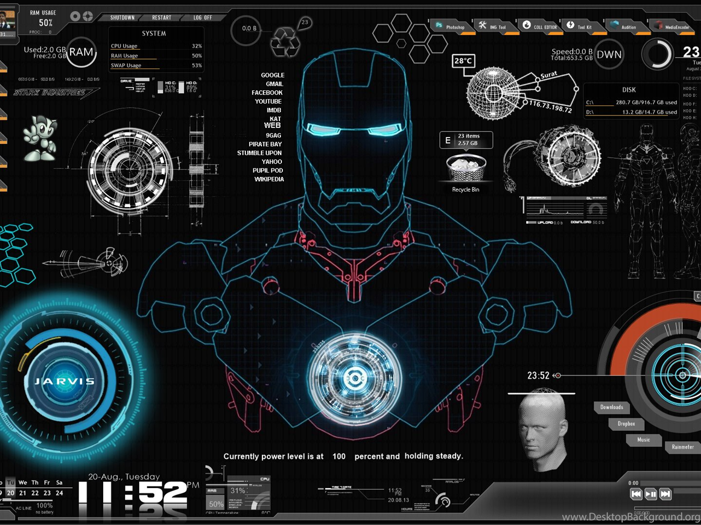 Iron Man Wallpaper Jarvis Desktop Wallpaper Desktop Background
