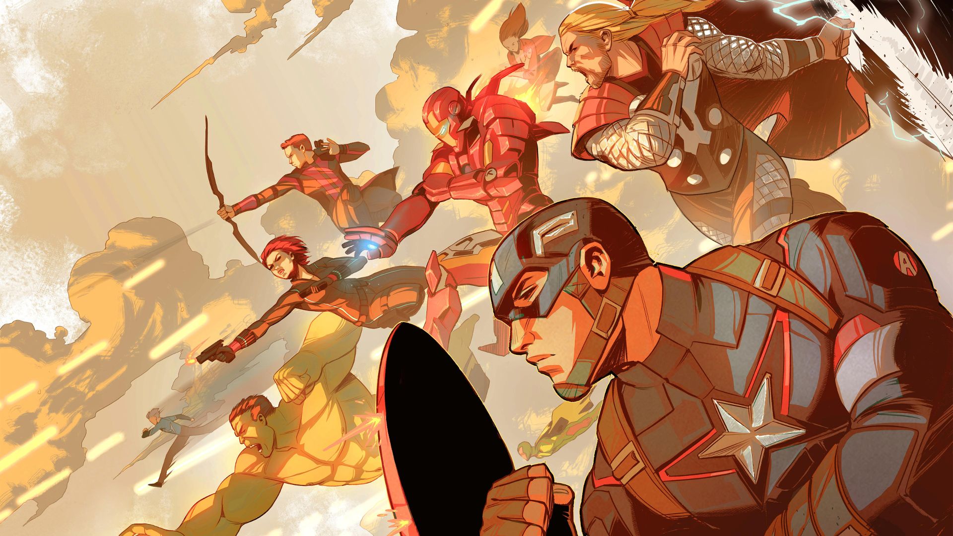 Captain America Iron Man Thor Black Widow Hulk Avengers, HD
