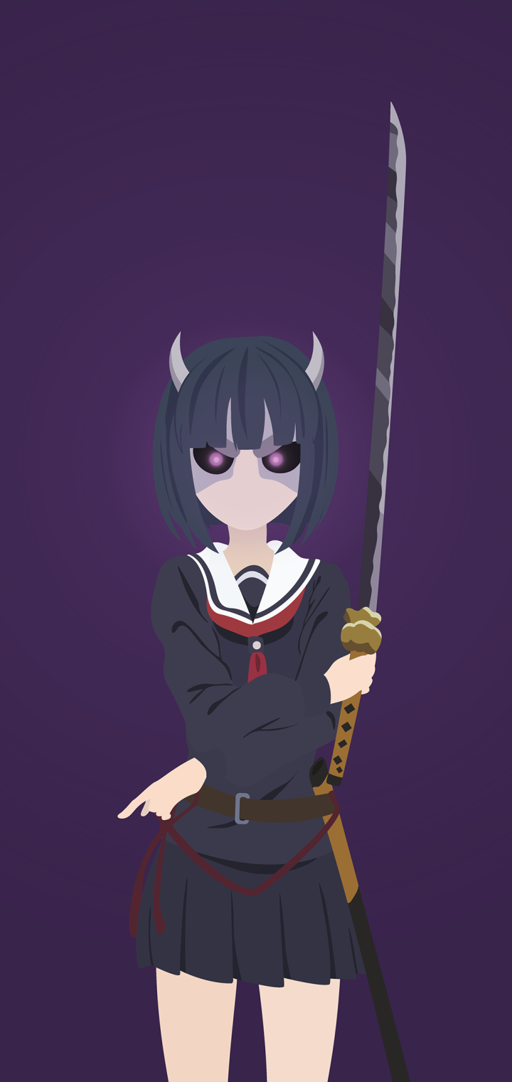 Anime Armed Girl's Machiavellism (720x1520) Wallpaper