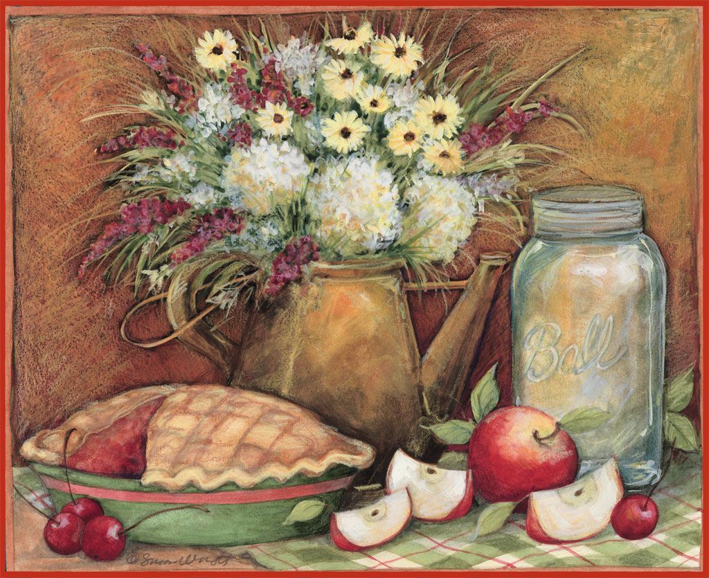 Lang Wallpaper. September 2014. Heart & Home. Kitchen artwork